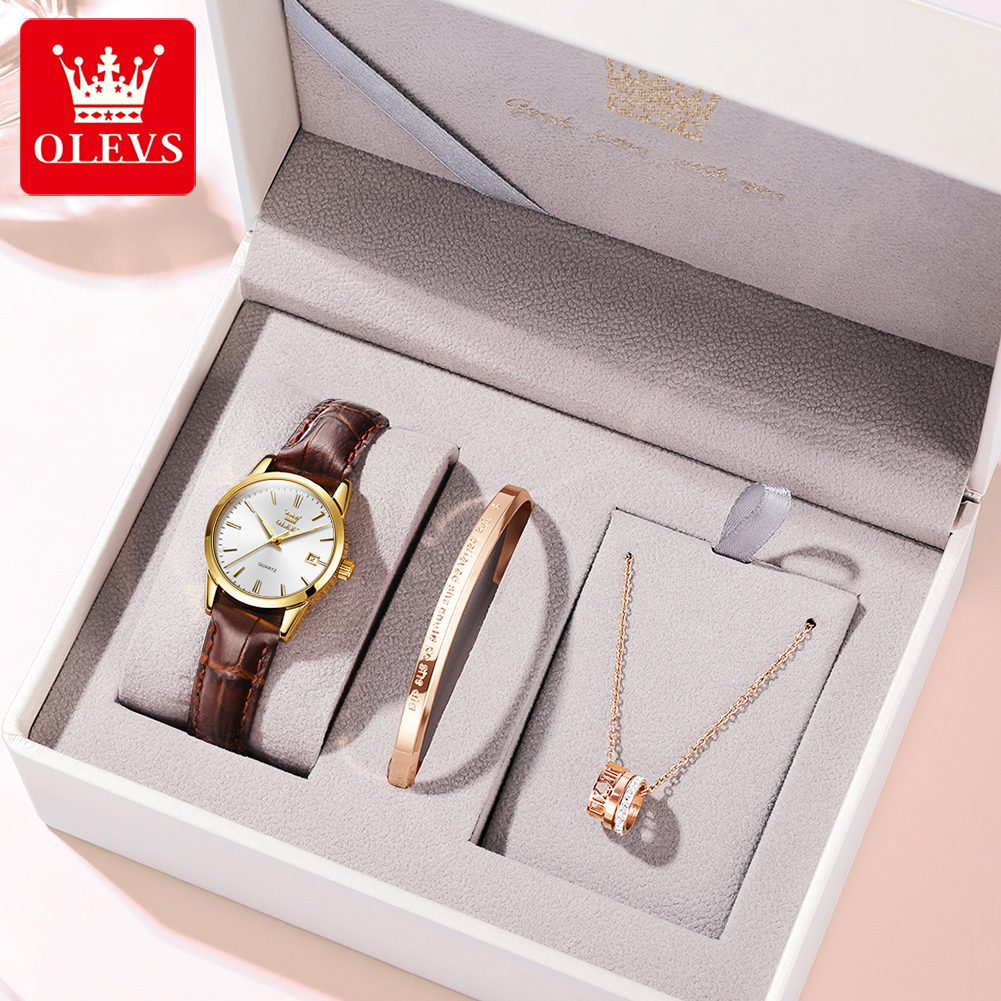 OLEVS Watch 6898 Women Watches - Leather Watch Strap review and price