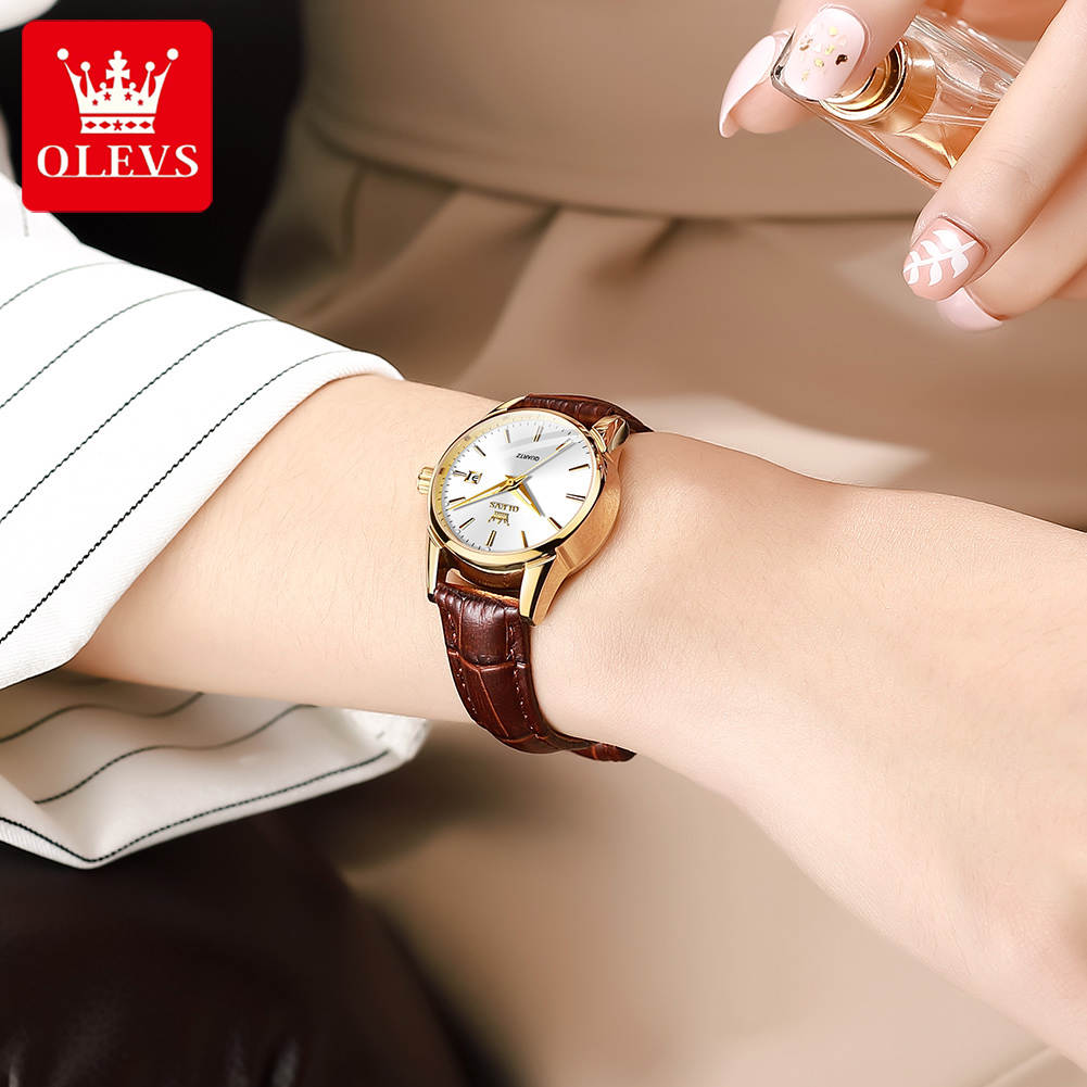 OLEVS Watch 6898 Women Watches - Leather Watch Strap review and price