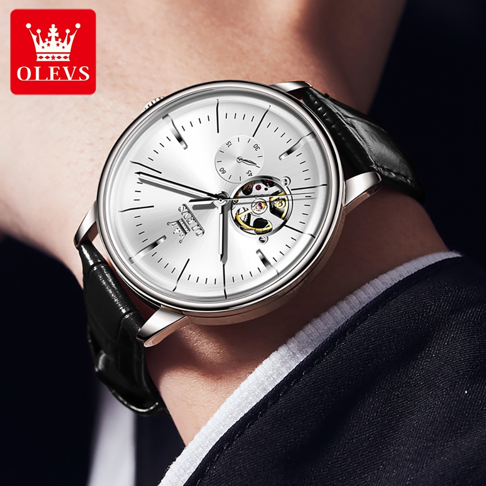 OLEVS 6708 Fashion Men's Watch - Leather Watch Strap review and price