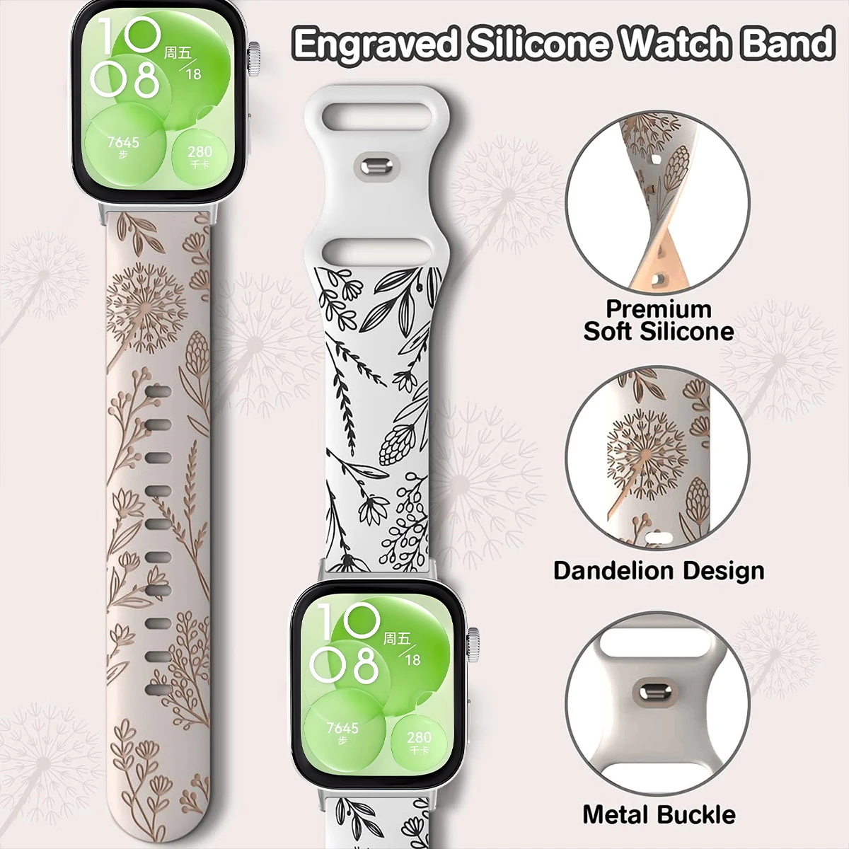 Prints Design Band For Huawei  - Huawei Smartwatch Watch Fit review and price