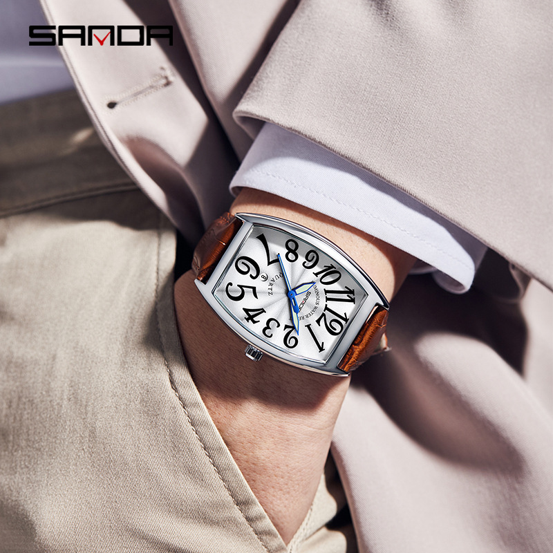SANDA New Quartz Men's Watch C - Leather Watch Strap review and price