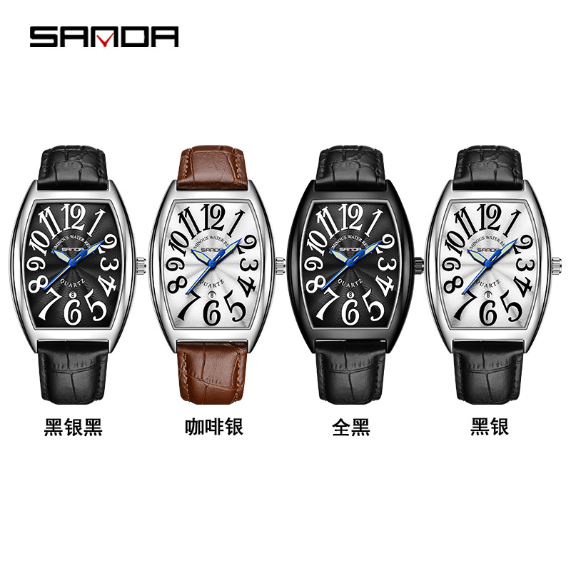SANDA New Quartz Men's Watch C - Leather Watch Strap review and price