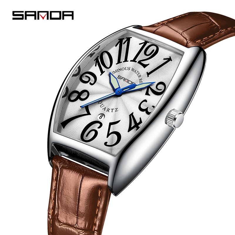 SANDA New Quartz Men's Watch C - Leather Watch Strap review and price