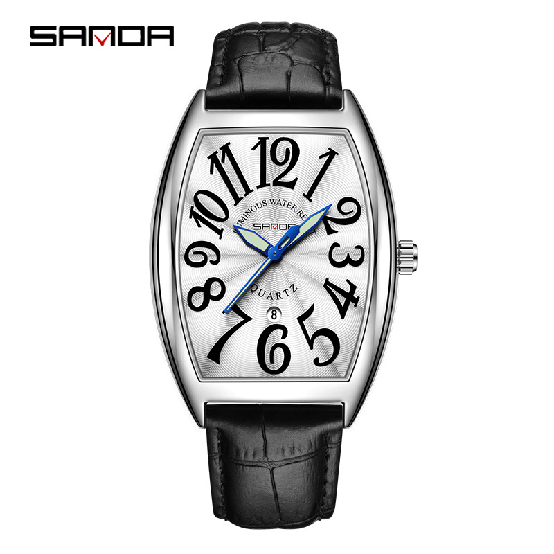 SANDA New Quartz Men's Watch C - Leather Watch Strap review and price