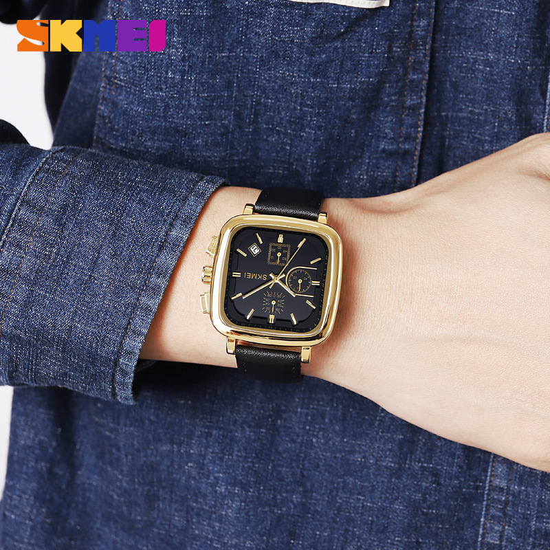 Square Men's Watch Quartz Wate - Leather Watch Strap review and price