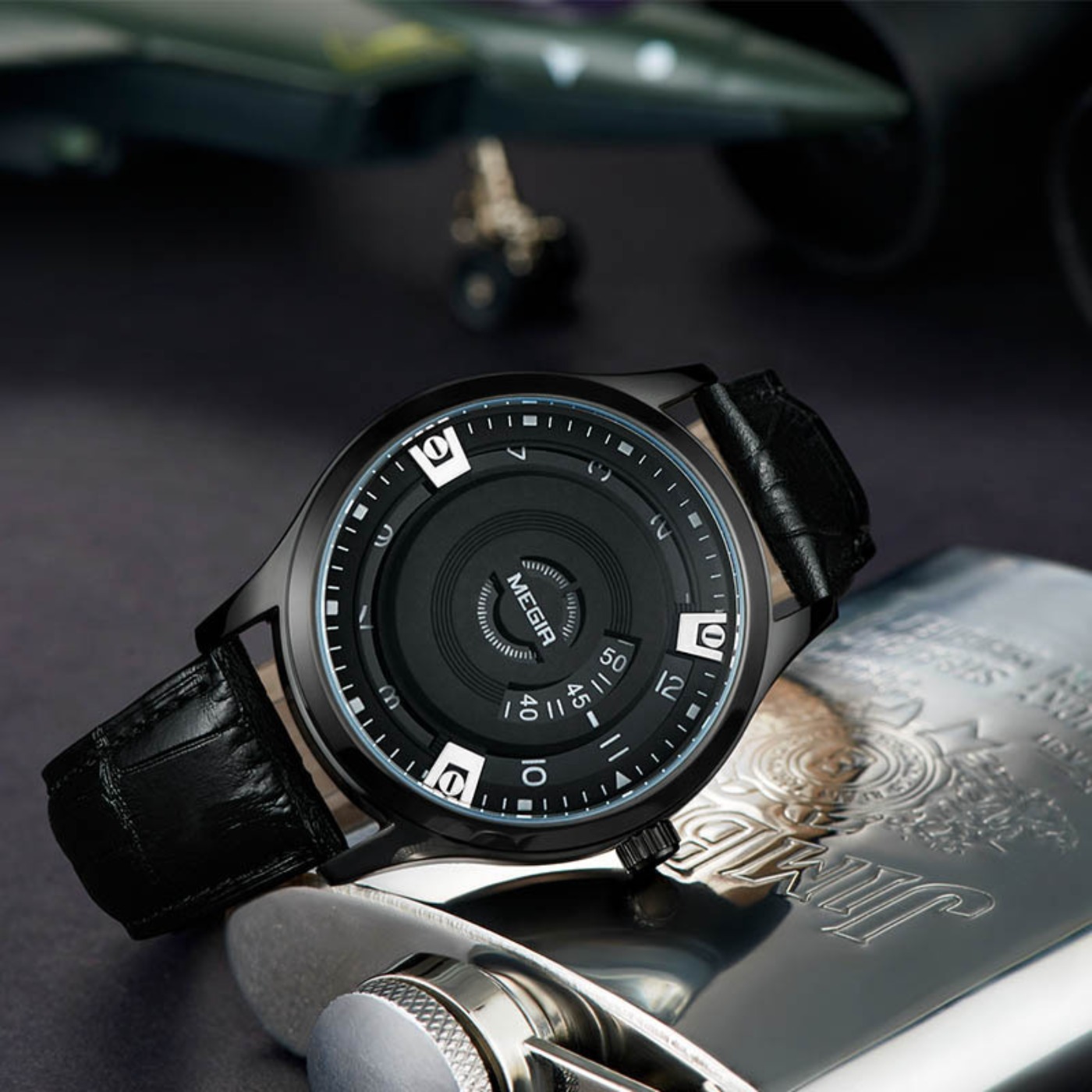 MEGIR Men Watches Luxury Leath - Leather Watch Strap review and price