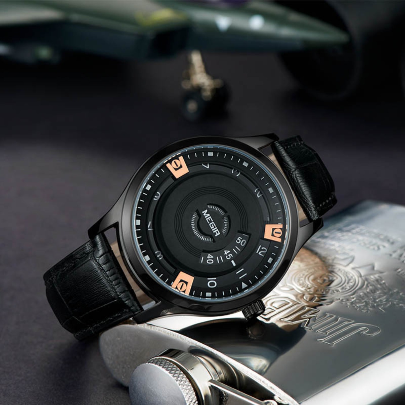 MEGIR Men Watches Luxury Leath - Leather Watch Strap review and price