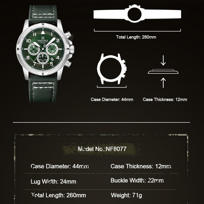 NAVIFORCE Bussiness Men Quartz - Leather Watch Strap review and price