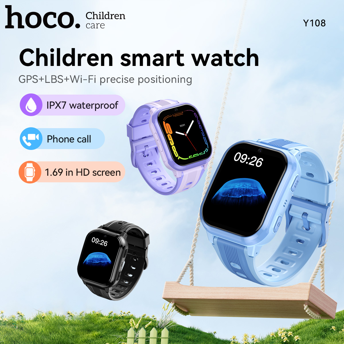 HOCO Y108 1.69inch HD LCD Curv - Smartwatch Digital Watches For Kids review and price
